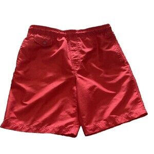 NAT NAST Red Swim Trunks MENS Shorts Sz Medium Mesh Lined Drawstring Waist Logo